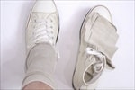 使い古しの靴下を利用したグラベルガードの例。